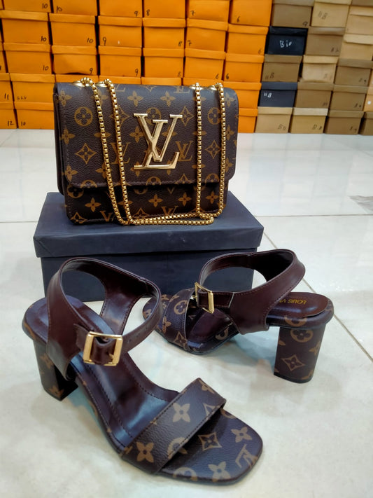 Louis Vuitton Block Heel & Bag Set