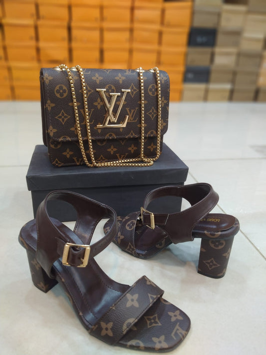 Louis Vuitton Block Heel & Bag Set