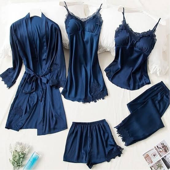 Silk Nighty 5pc Set