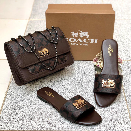 Coach Slipper & Bag Set