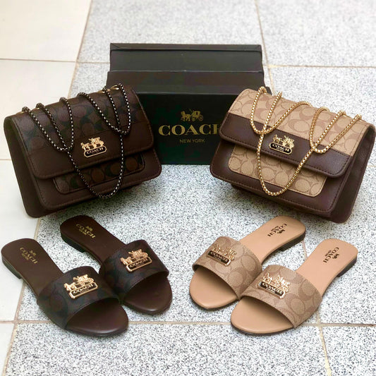 Coach Slipper & Bag Set