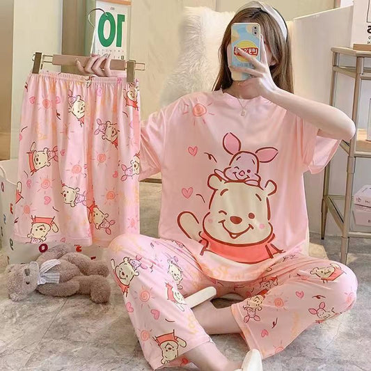Printed Soft Cotton 3pc Night Suit
