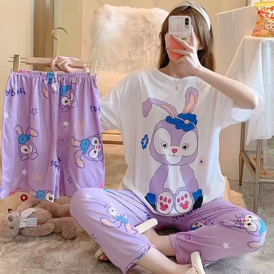 Printed Soft Cotton 3pc Night Suit