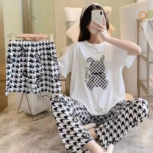 Printed Soft Cotton 3pc Night Suit