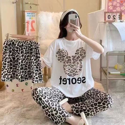 Printed Soft Cotton 3pc Night Suit