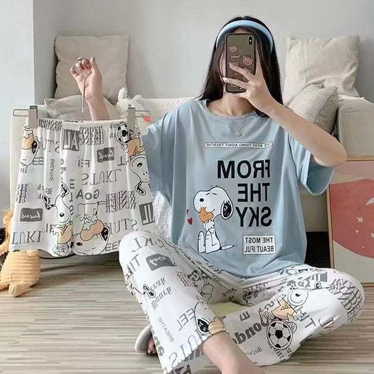 Printed Soft Cotton 3pc Night Suit