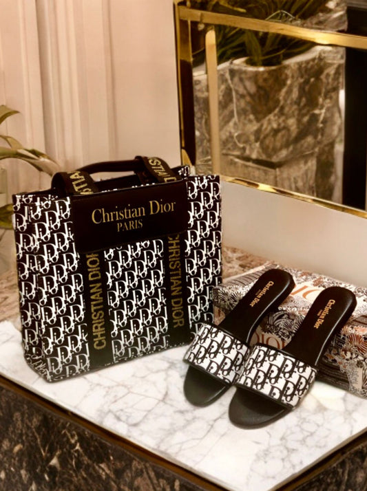 Christian Dior Slipper & Bag Set