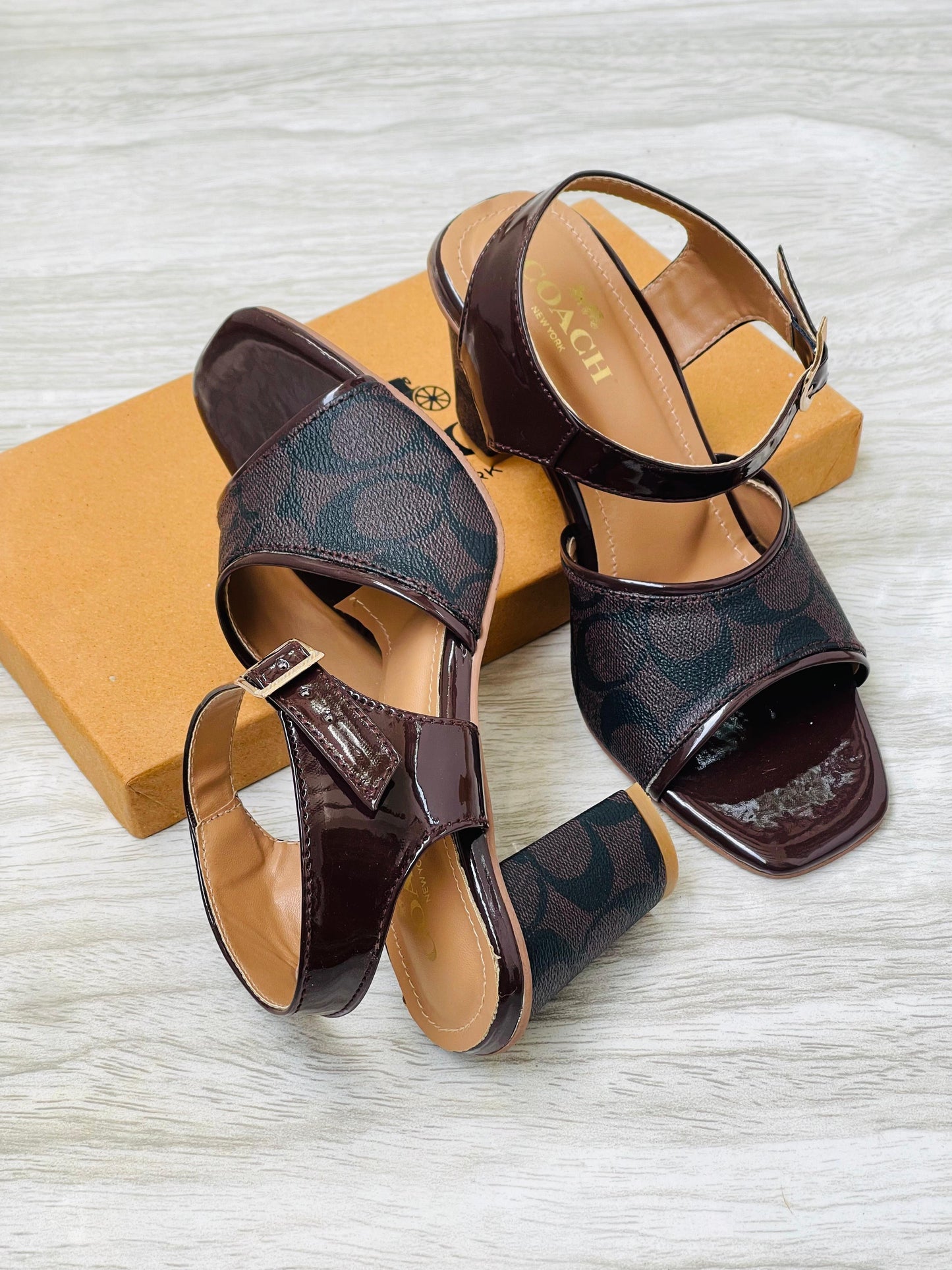 COACH BLOCK HEELS