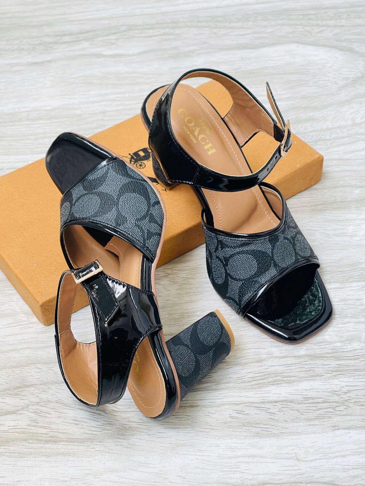 COACH BLOCK HEELS