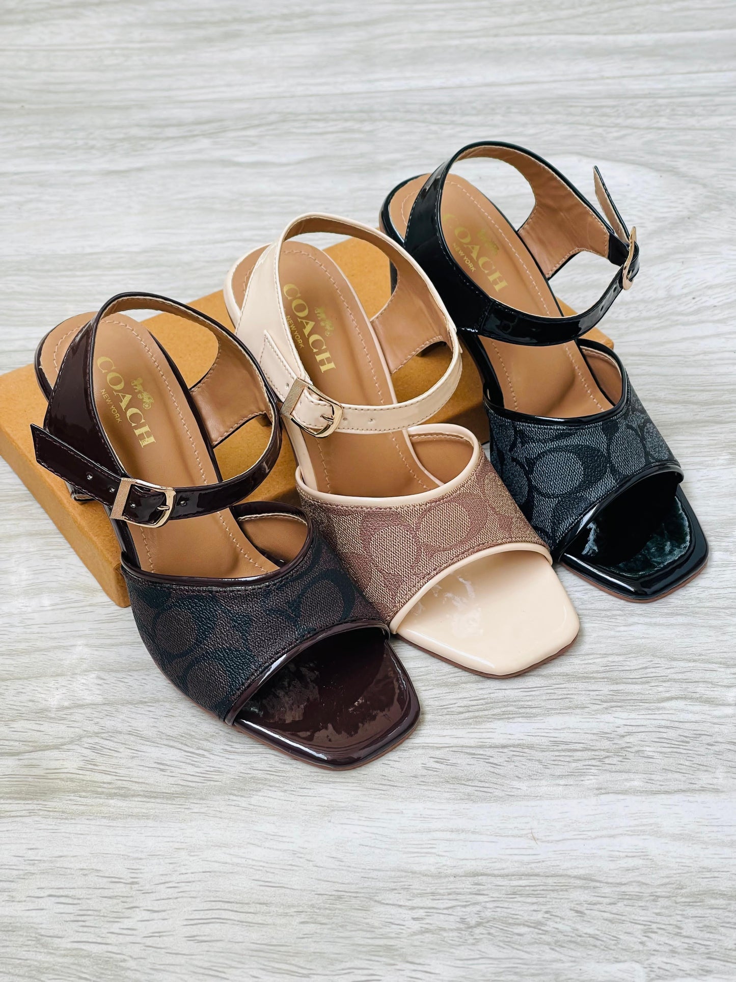 COACH BLOCK HEELS
