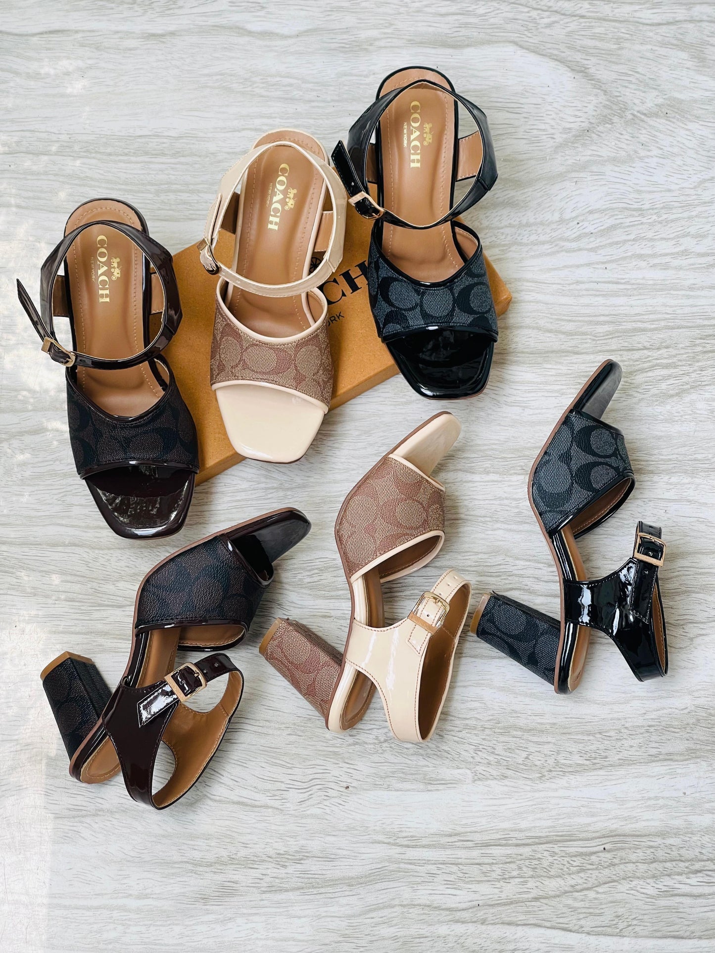 COACH BLOCK HEELS