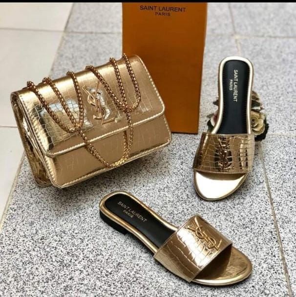 Yves Saint Laurent Slipper & Bag Set