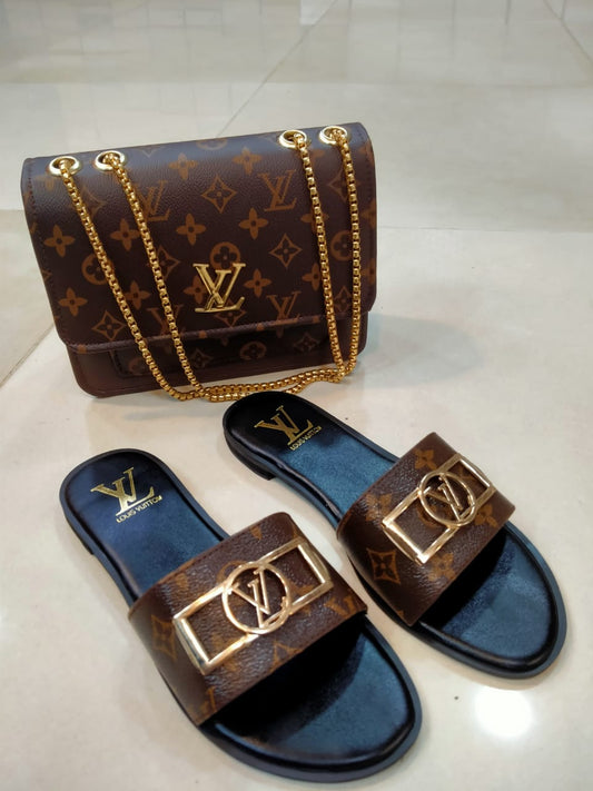 Louis Vuitton Slipper & Bag Set