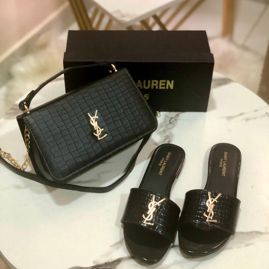 Yves Saint Laurent Slipper & Bag Set
