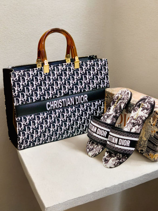Christian Dior Slipper & Bag Set