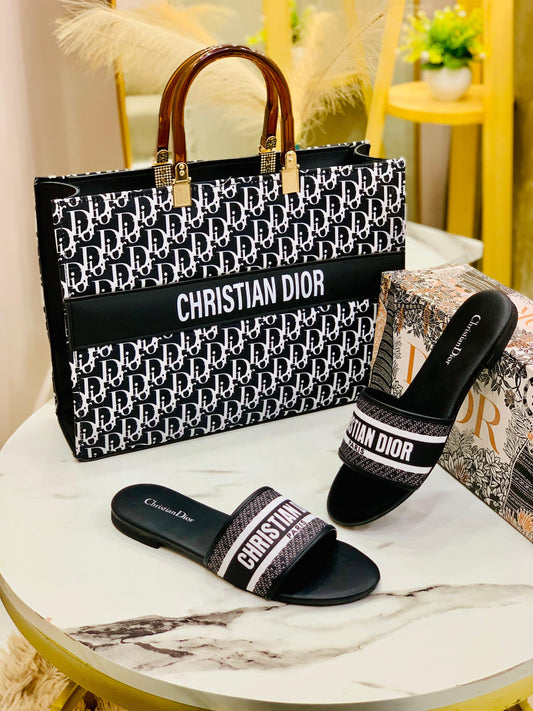 Christian Dior Slipper & Bag Set