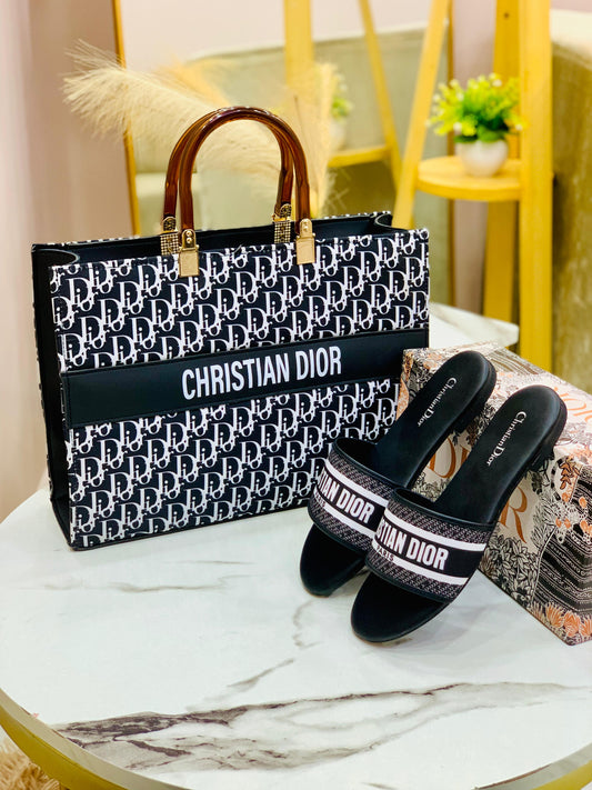 Christian Dior Slipper & Bag Set