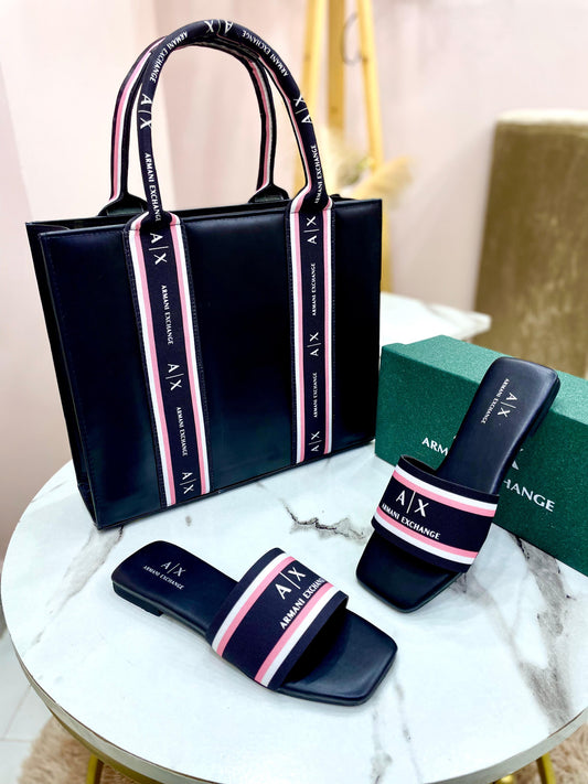 Armani Slipper & Bag Set
