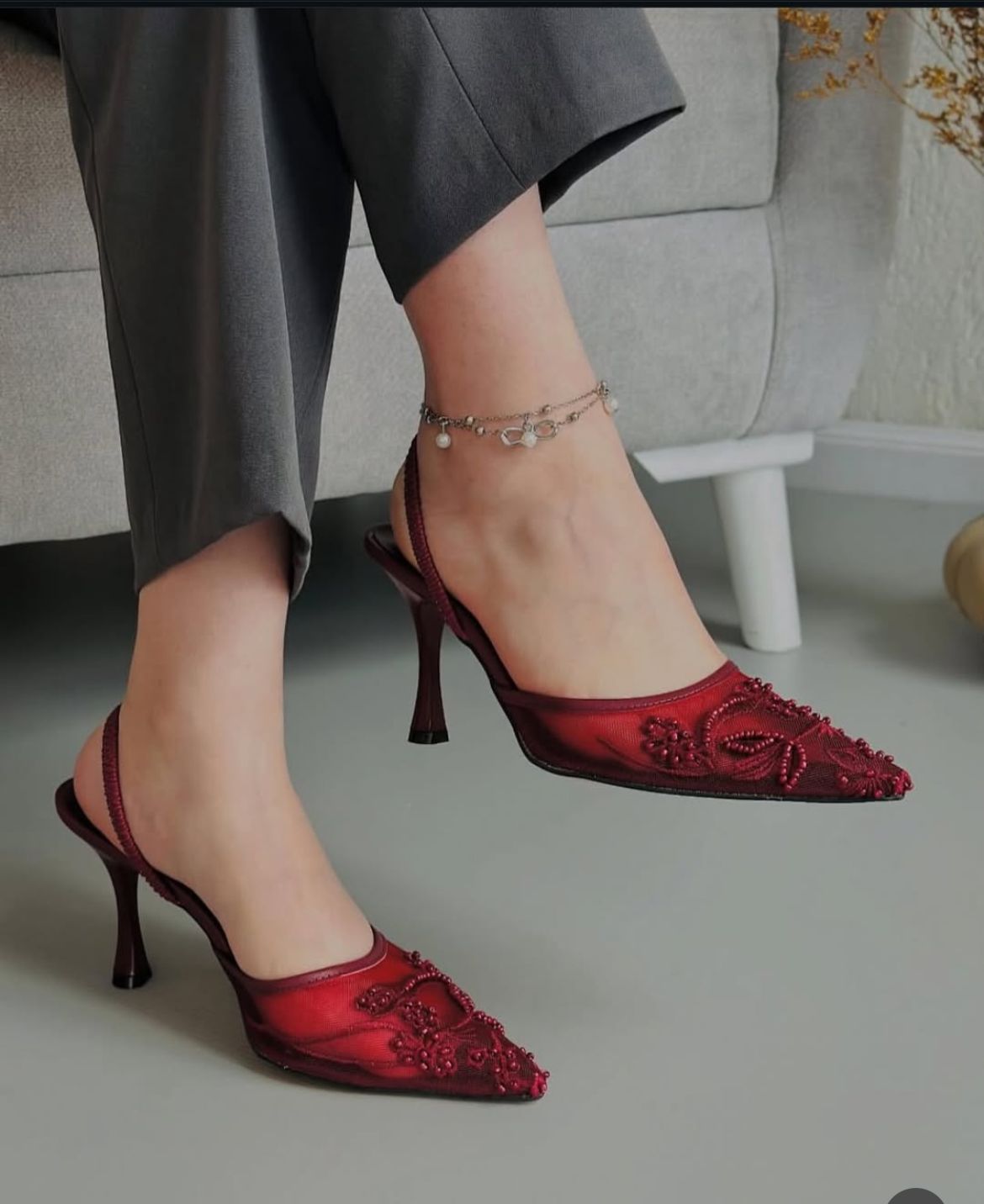 Zara Floral Embroidered Heel
