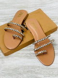 ZARA STONE EMBROIDERED FLATS