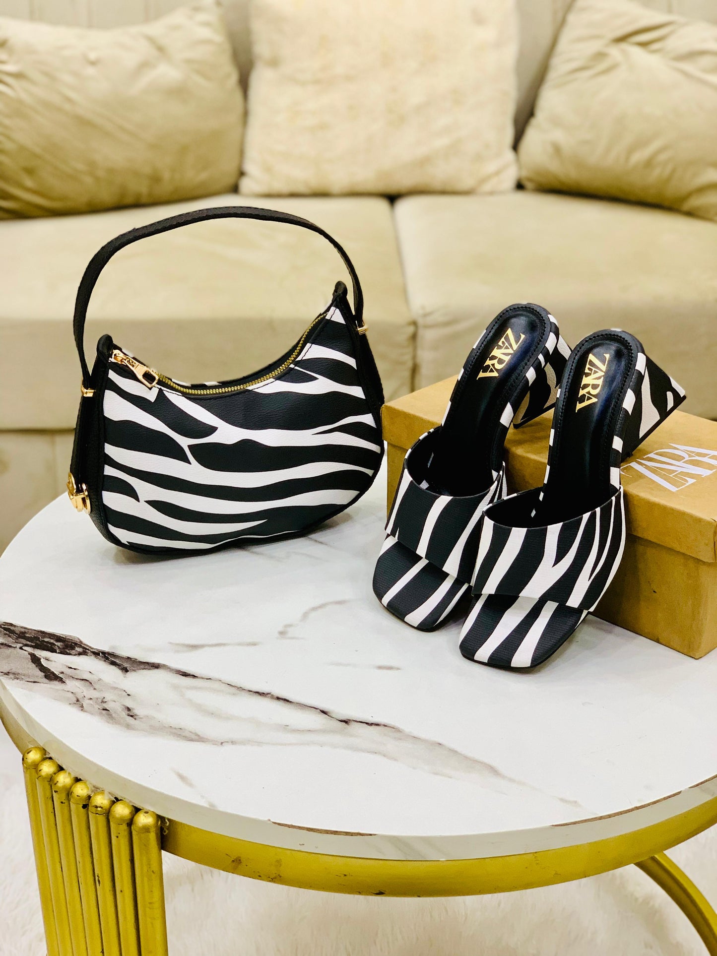Zara Zebra Heel