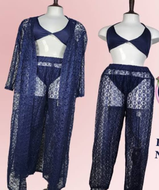 Net Bridal Nighty4 pc Set