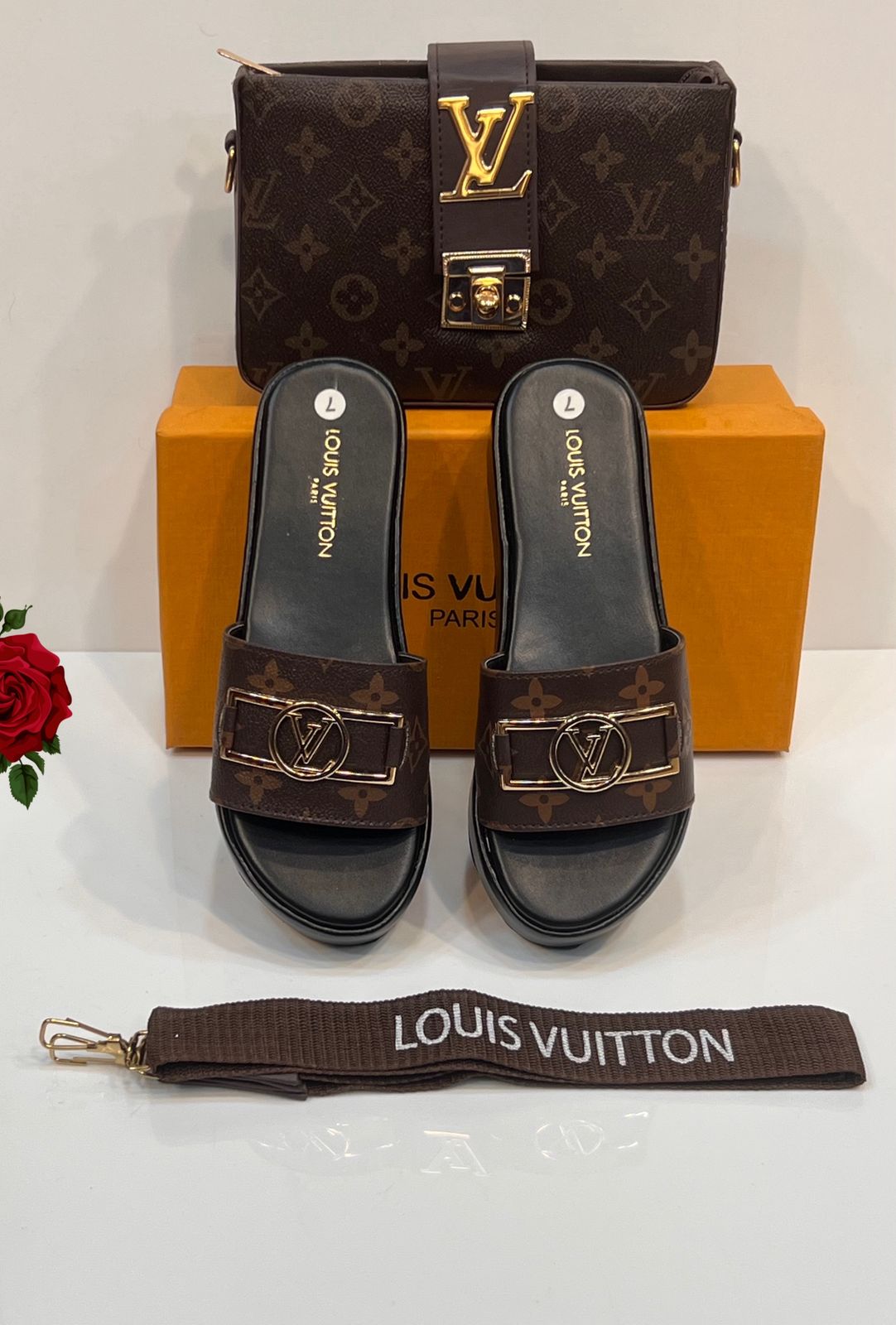 LV Wedge Slipper Bag Set