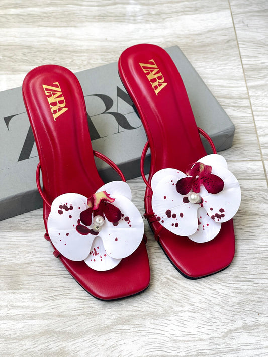 ZARA FLOWER HEELS