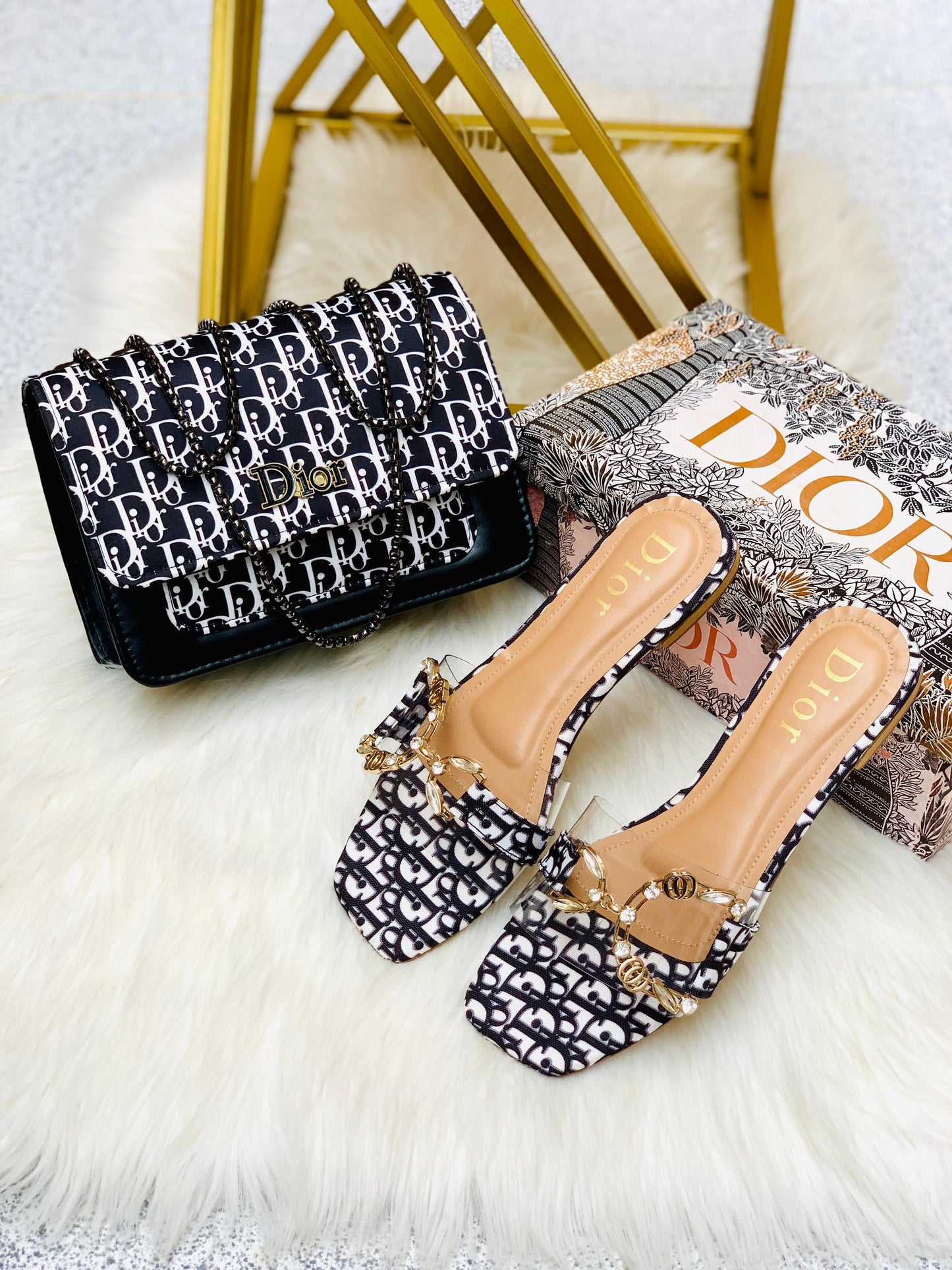Cristian Dior Slipper & Bag Set
