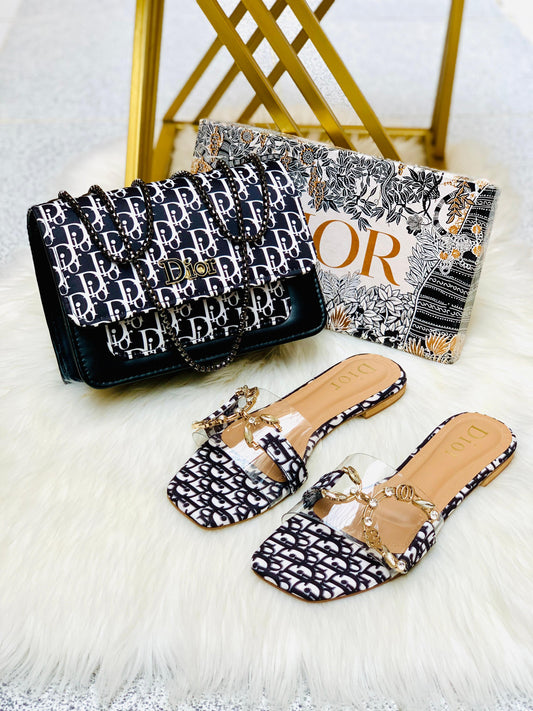Cristian Dior Slipper & Bag Set