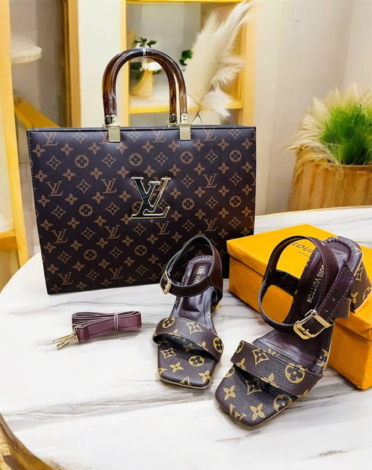 Louis Vuitton Block Heel & Bag Set