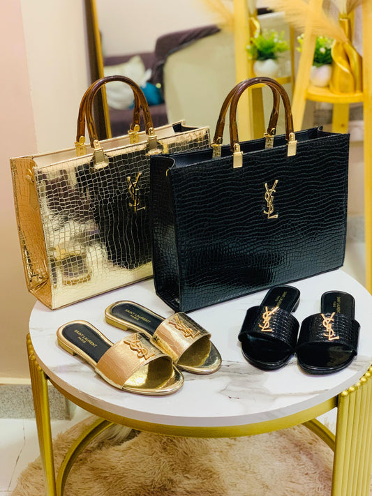 Yves Saint Laurent Slipper & Bag Set