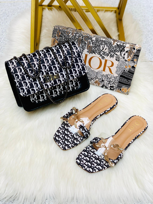Cristian Dior Slipper & Bag Set