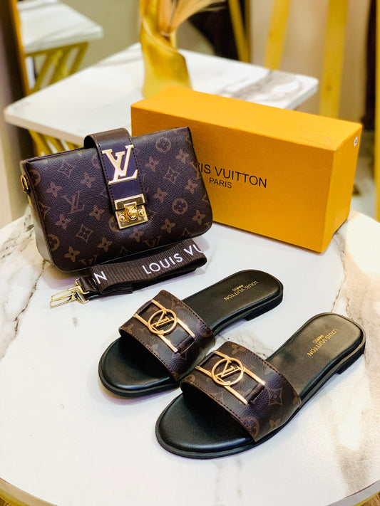 Louis Vuitton Slipper & Bag Set
