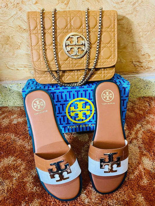 Tory Burch Slipper & Bag Set