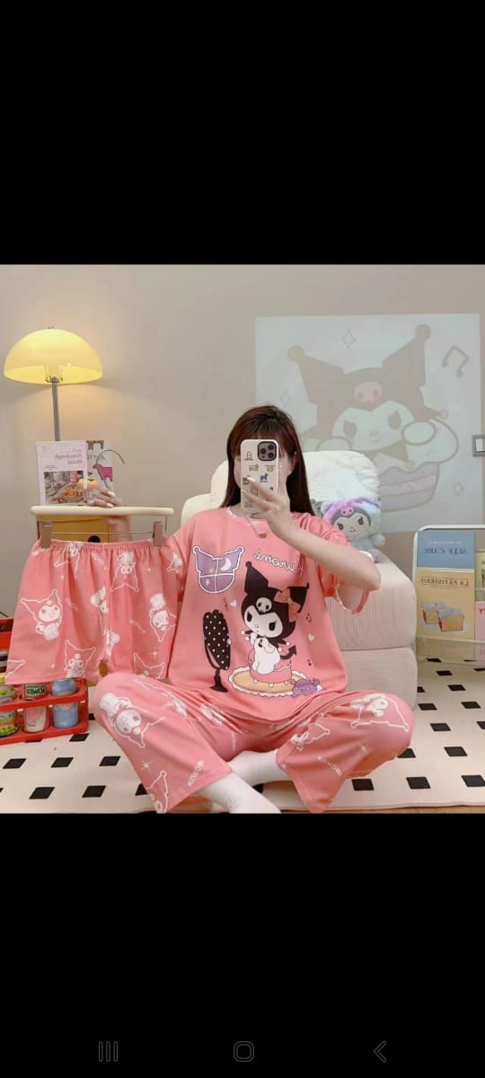 Printed Soft Cotton 3pc Night Suit