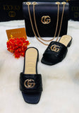 Gucci bag and Slipper