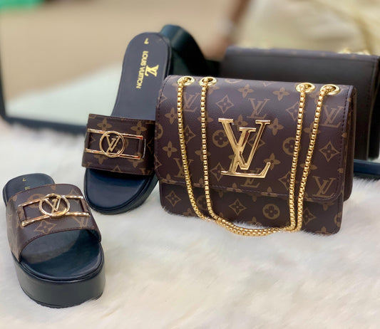 Louis Vuitton Slipper & Bag Set