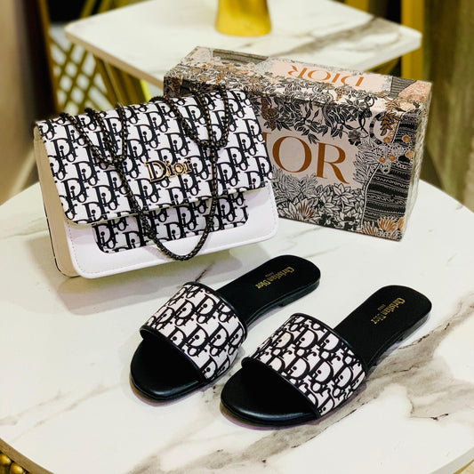Christian Dior Slipper & Bag Set