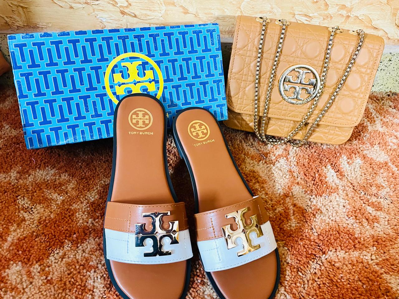 Tory Burch Slipper & Bag Set