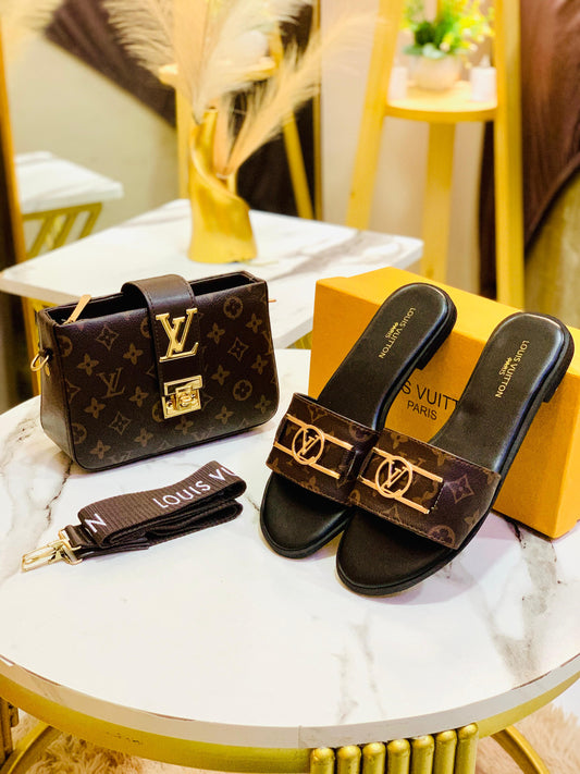 Louis Vuitton Slipper & Bag Set