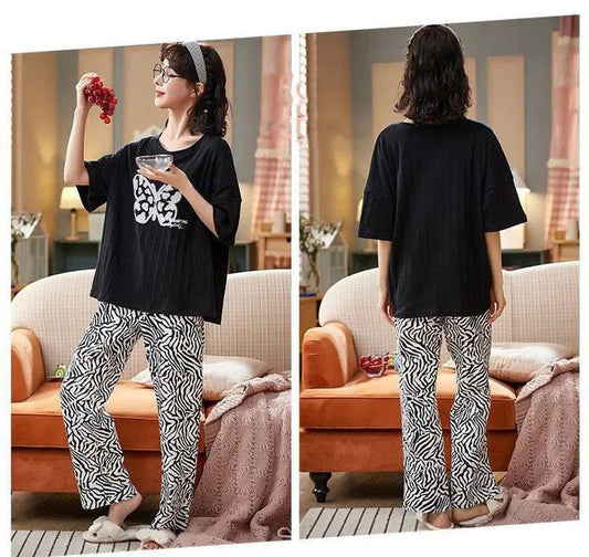 Black Butterfly Printed Pj Suit