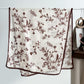 Elegant Botanical Satin Silk Scarf in Cream and Burgundy