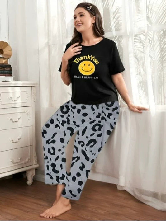 Black Thankyou Women  Printed Pj Suit