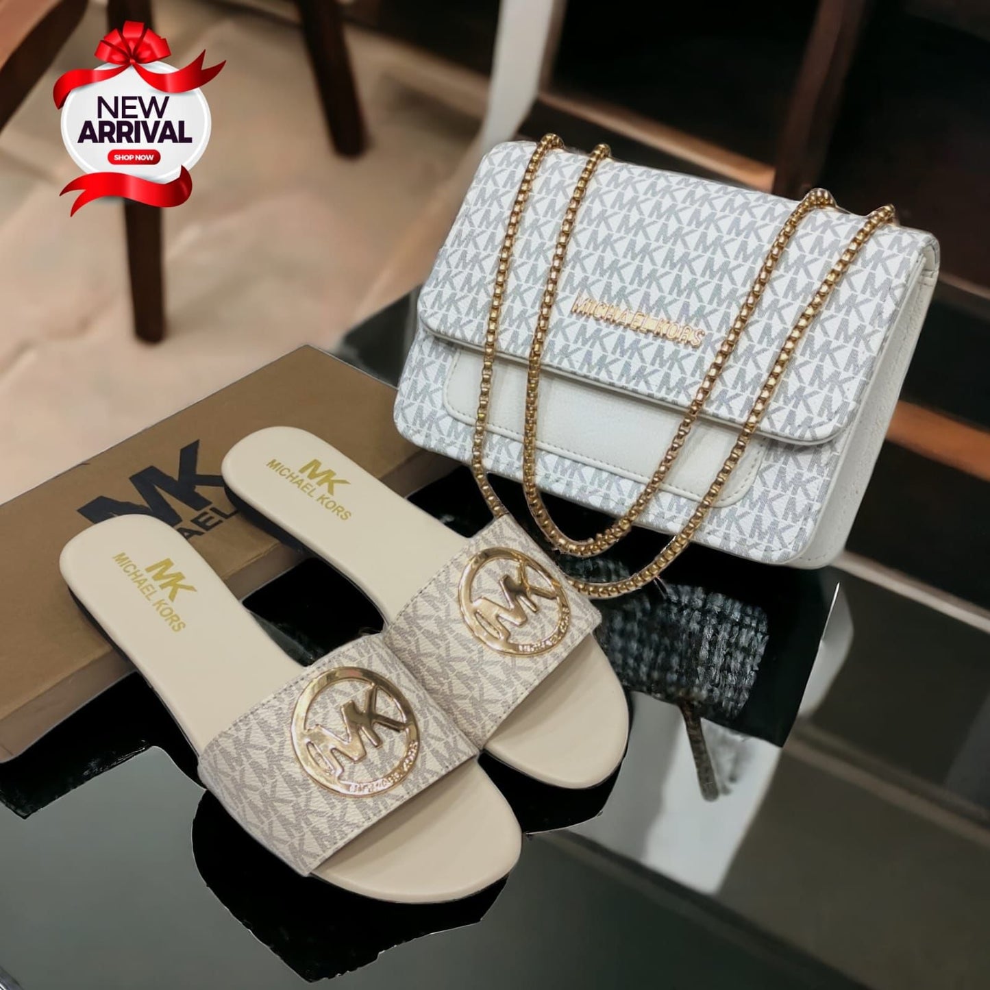 Michael Kors Slipper & bag  Set