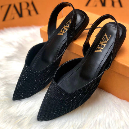 Zara Stone Flat Pumps