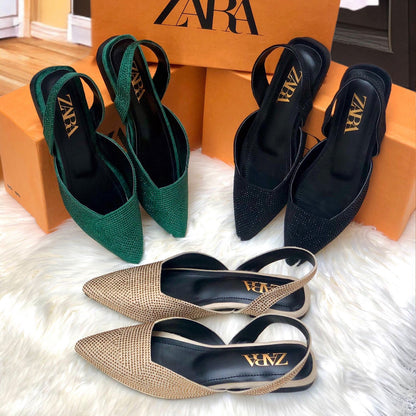 Zara Stone Flat Pumps