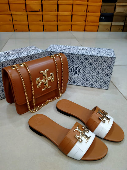 Tory Burch Bag & slipper Set