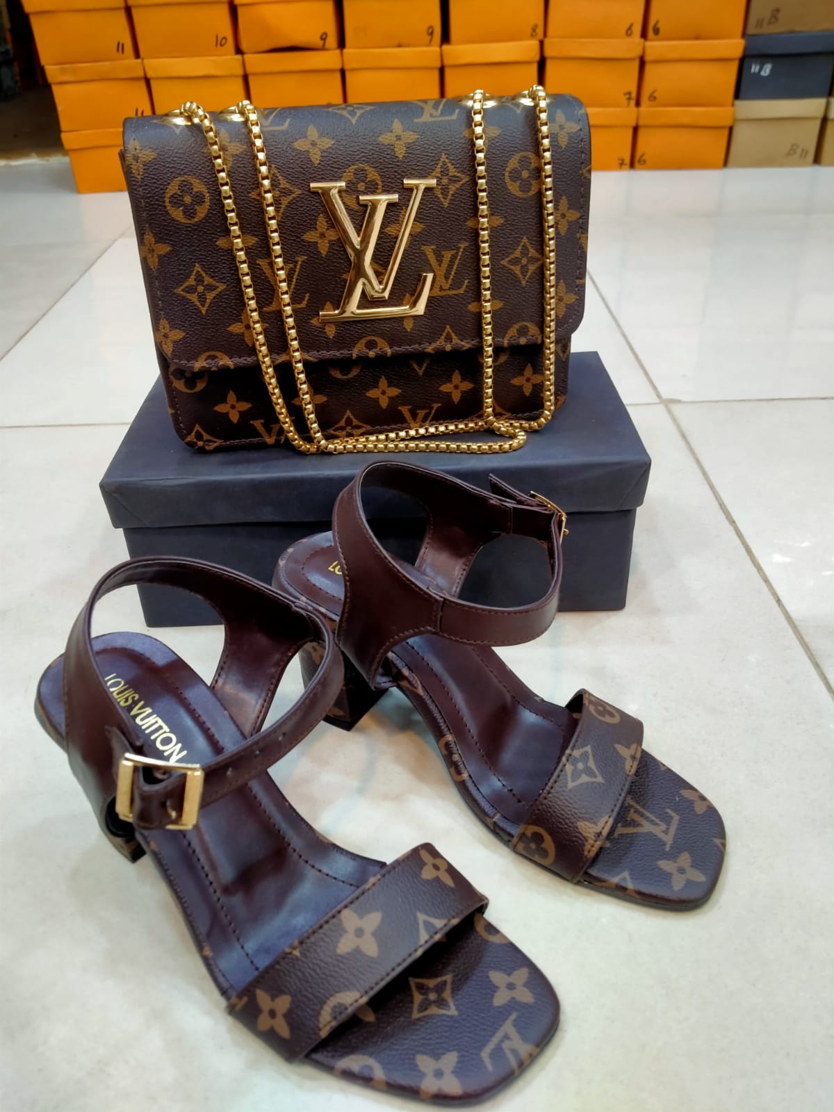 LV Slipper & Bag Set