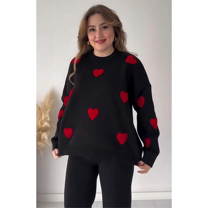 PRINTED Heart  Sweatshirt